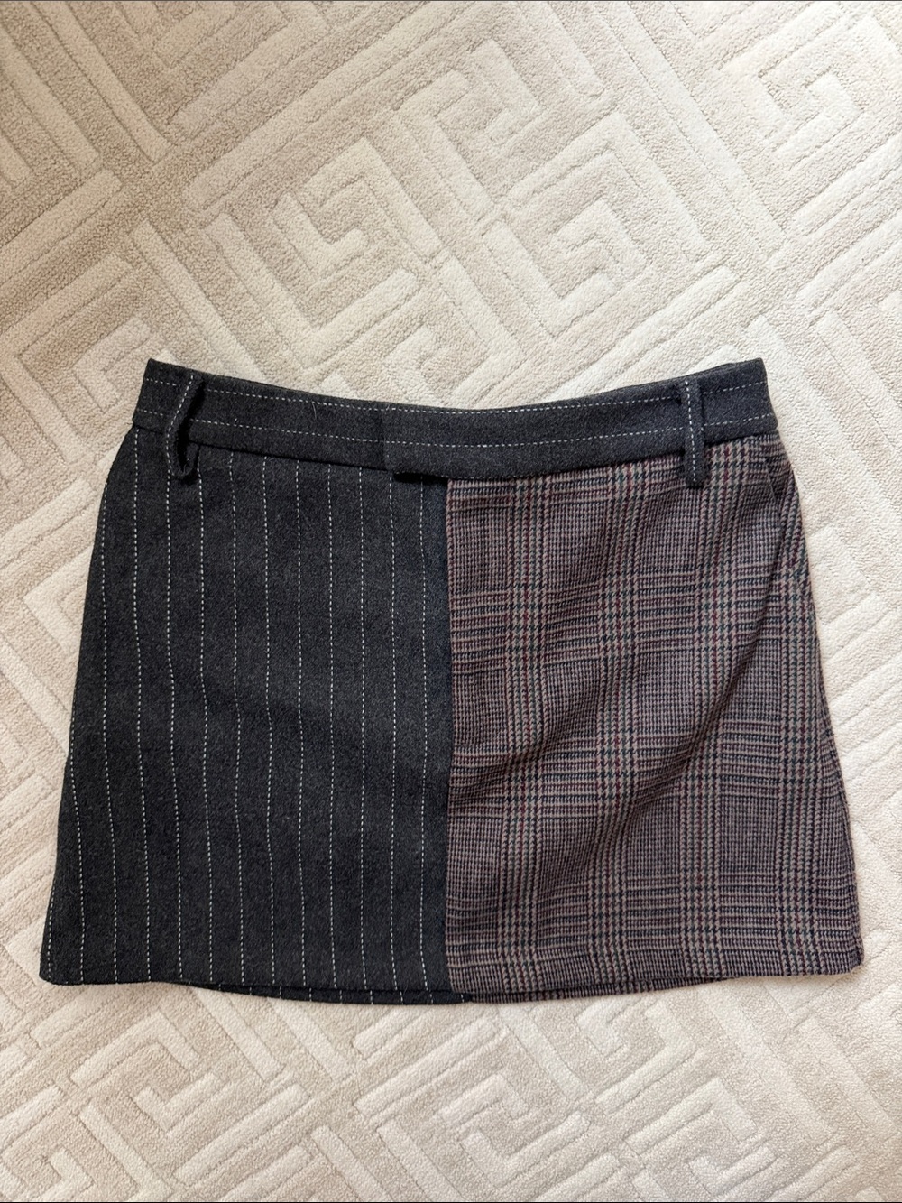 Rails Two-Tone Black and Brown Plaid Mini Skirt